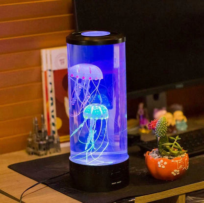 LED Jellyfish Lamp, Electric Aquarium Ocean Night Light with 7 Color Changing Ambience.